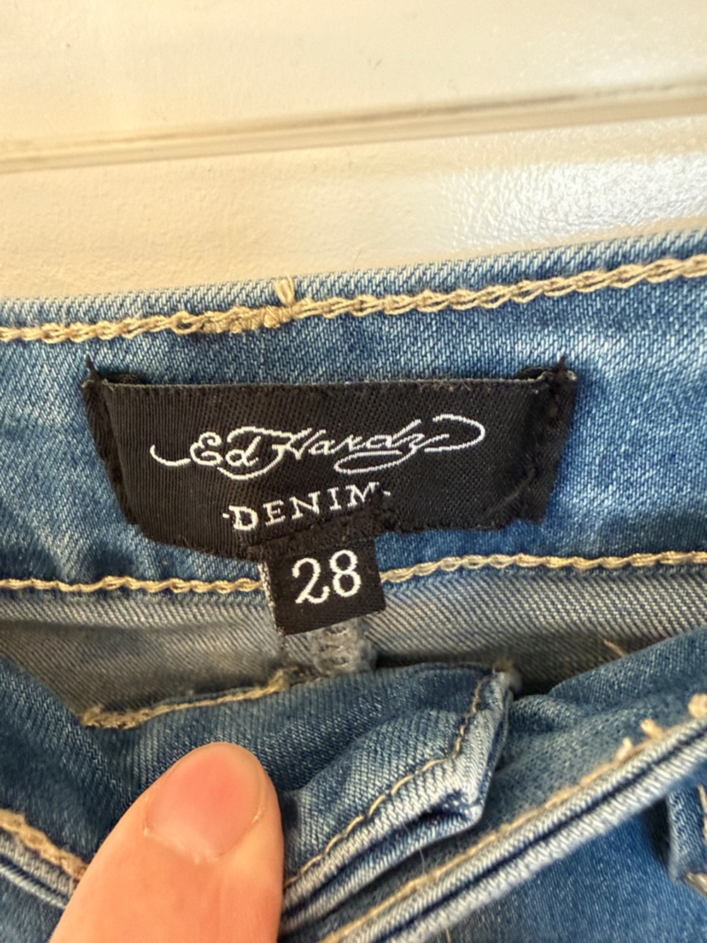 Ed Hardy Women's Blue Denim Jeans with Dragon - Picture 8 of 8